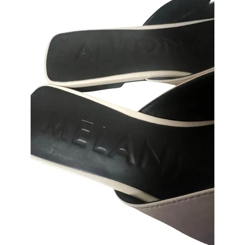 ANTONIA MELANI NOLA POINTIE TO BOW TIe MULE LEATHER‎ SANDALS - Picture 4 of 6